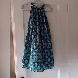 Marie Eiffel boho flowy cotton patterned tunic dress with sequin detail OS NWOT